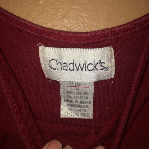 Chadwick’s cranberry red camisole w/shelf bra - Picture 2 of 3